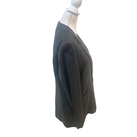 Vintage Larry Levine 100% linen navy single button lined jacket size 6 - Picture 6 of 10